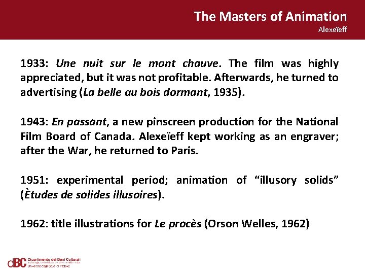 The Masters of Animation Alexeïeff 1933: Une nuit sur le mont chauve. The film