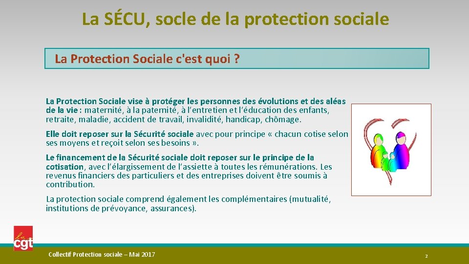 La SÉCU, socle de la protection sociale La Protection Sociale c'est quoi ? La