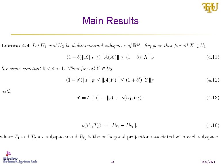 Main Results 13 2/21/2021 