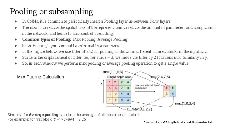 Pooling or subsampling ● ● ● ● In CNNs, it is common to periodically Pooling or subsampling ● ● ● ● In CNNs, it is common to periodically
