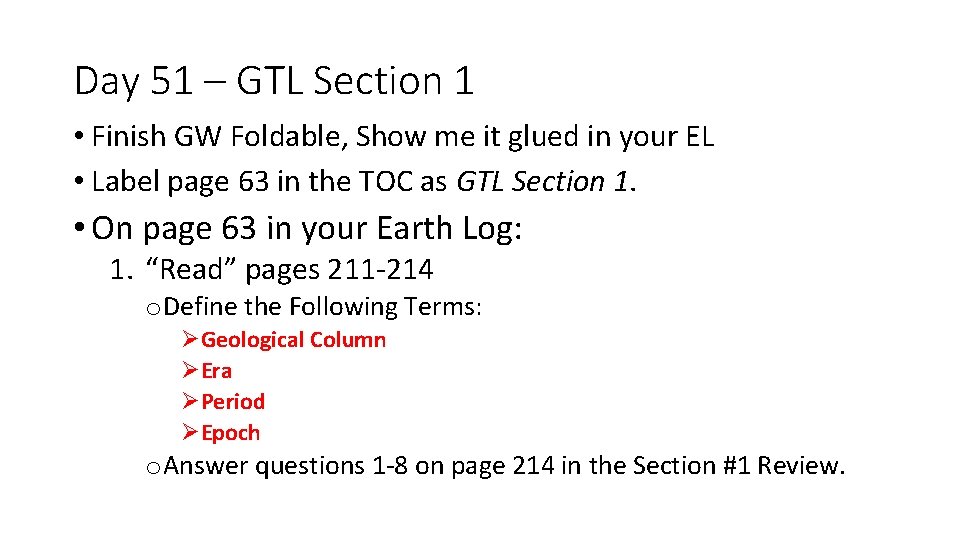 Day 51 – GTL Section 1 • Finish GW Foldable, Show me it glued