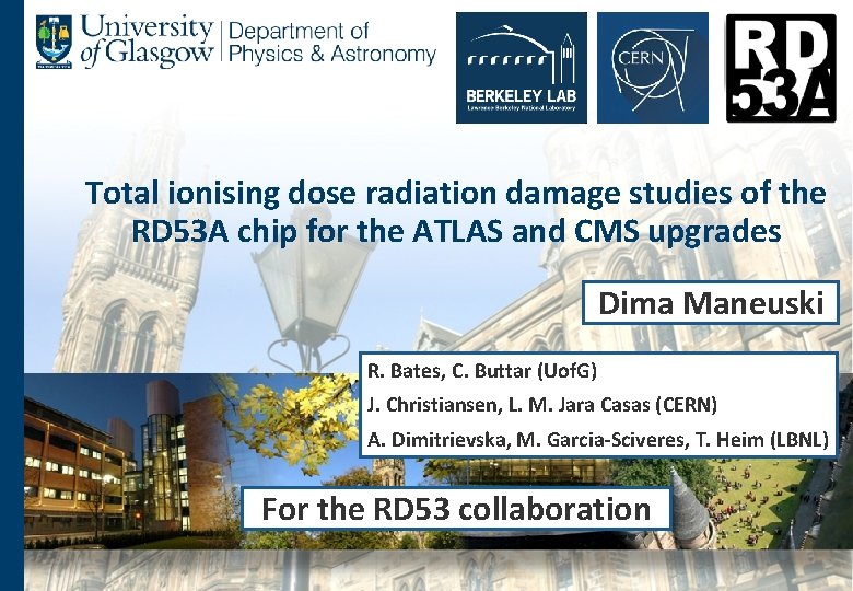 Total ionising dose radiation damage studies of the RD 53 A chip for the