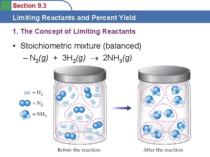 Section 9. 3 Limiting Reactants and Percent Yield 1. The Concept of Limiting Reactants