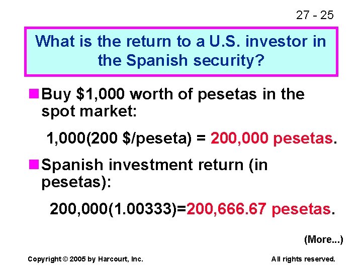 27 - 25 What is the return to a U. S. investor in the