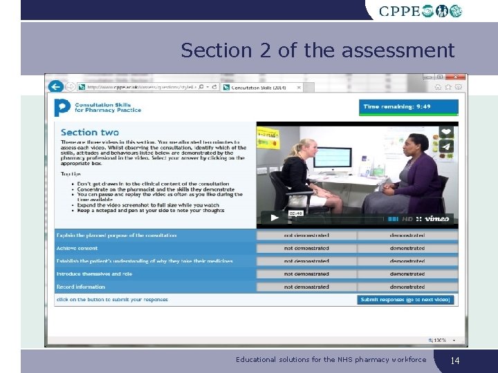 Section 2 of the assessment Educational solutions for the NHS pharmacy workforce 14 