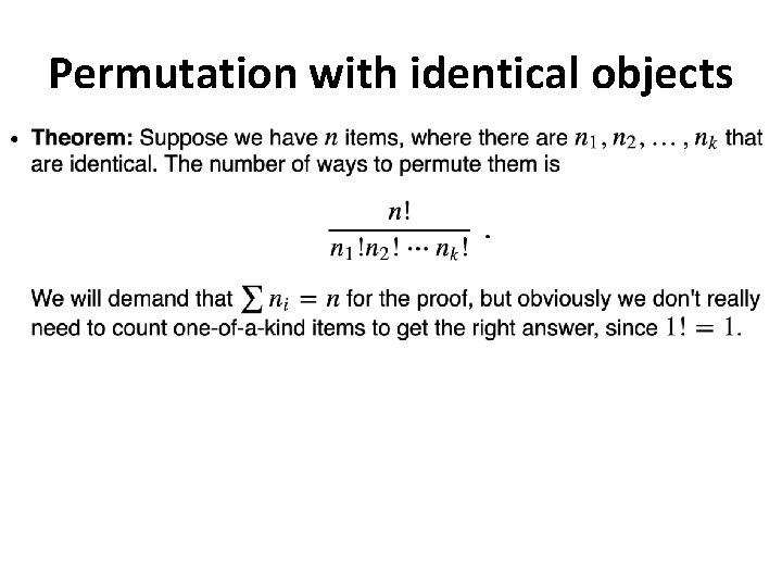 Permutation with identical objects 