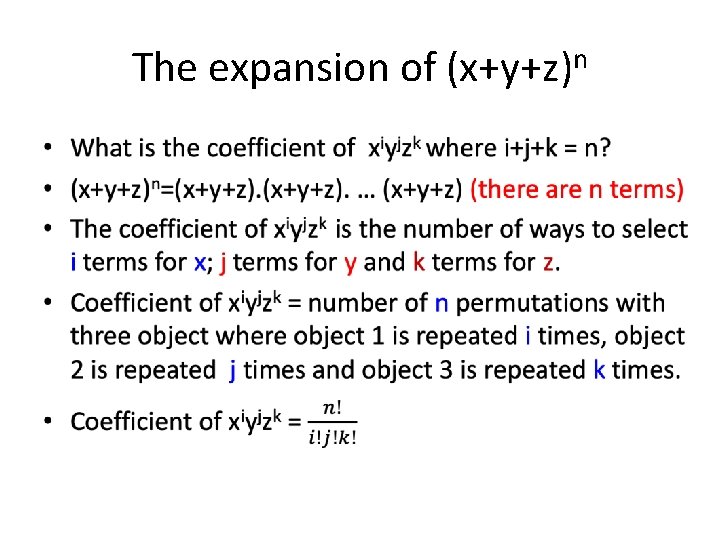 The expansion of (x+y+z)n • 