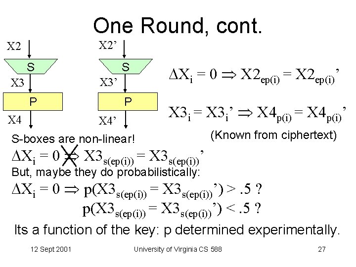 One Round, cont. X 2’ X 2 S S Xi = 0 X 2