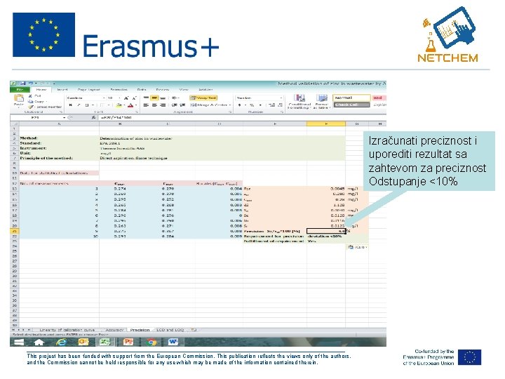 Izračunati preciznost i uporediti rezultat sa zahtevom za preciznost Odstupanje <10% ___________________________________________________ This project