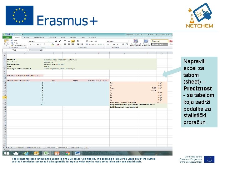 Napraviti excel sa tabom (sheet) – Preciznost - sa tabelom koja sadrži podatke za Napraviti excel sa tabom (sheet) – Preciznost - sa tabelom koja sadrži podatke za