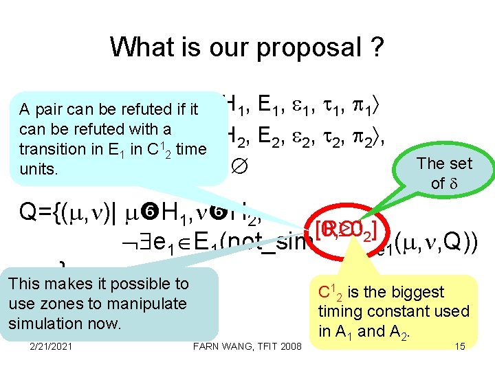 Symbolic Simulationchecking Of Densetime Automata Farn Wang Dept