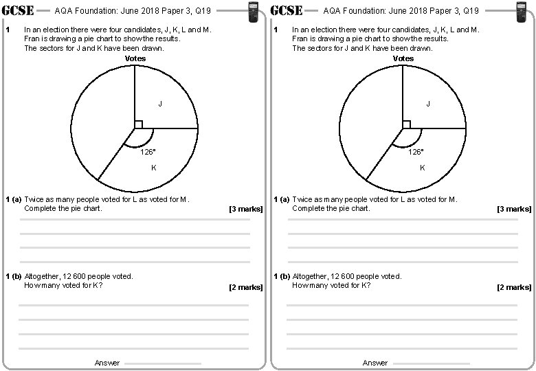 AQA Foundation: June 2018 Paper 3, Q 19 1 AQA Foundation: June 2018 Paper