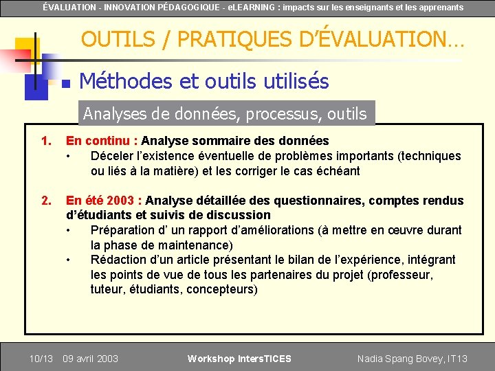ÉVALUATION - INNOVATION PÉDAGOGIQUE - e. LEARNING : impacts sur les enseignants et les
