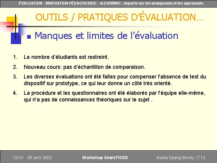 ÉVALUATION - INNOVATION PÉDAGOGIQUE - e. LEARNING : impacts sur les enseignants et les