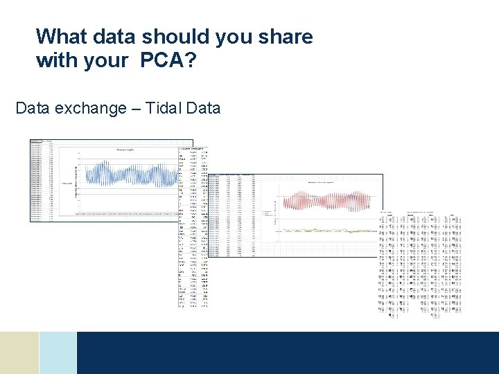 What data should you share with your PCA? Data exchange – Tidal Data What data should you share with your PCA? Data exchange – Tidal Data
