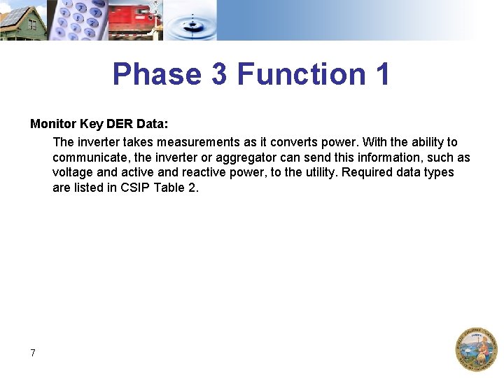 Phase 3 Function 1 Monitor Key DER Data: The inverter takes measurements as it Phase 3 Function 1 Monitor Key DER Data: The inverter takes measurements as it