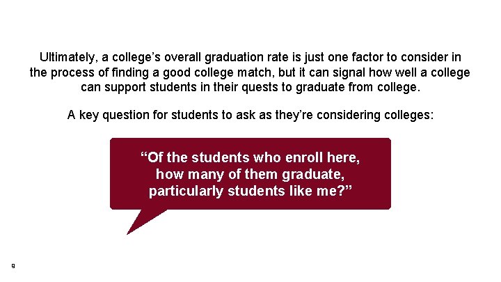 Ultimately, a college’s overall graduation rate is just one factor to consider in the