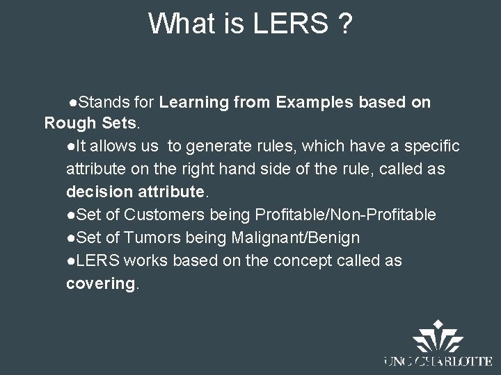 What is LERS ? Slide title, level 1, Arial 40 pt, bold Su ●Stands