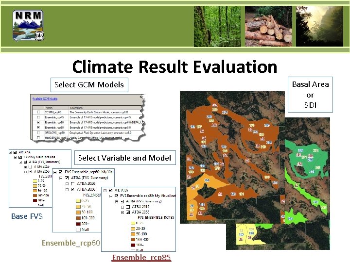 Climate Result Evaluation Select GCM Models Select Variable and Model Base FVS Ensemble_rcp 60