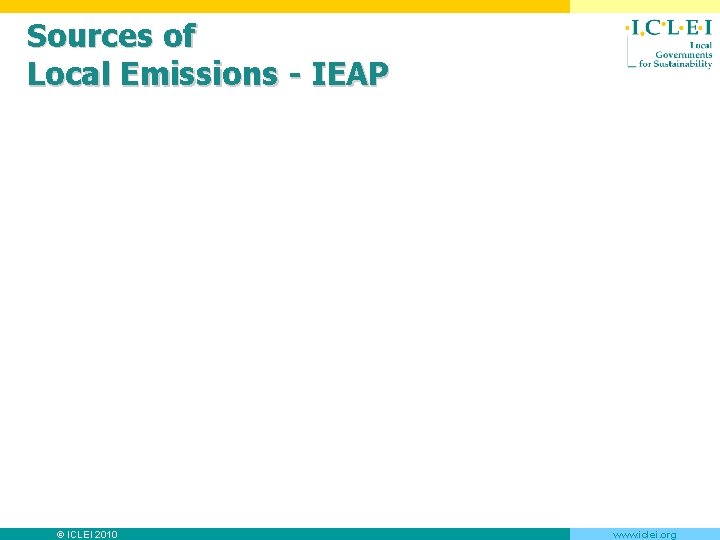 Sources of Local Emissions - IEAP © ICLEI 2010 www. iclei. org 