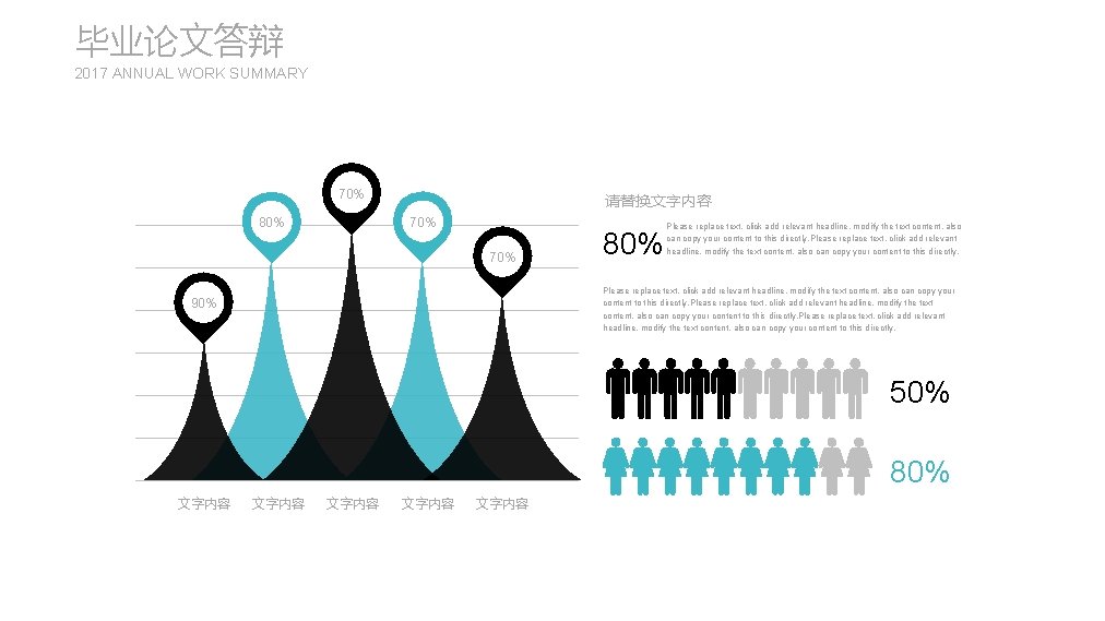 毕业论文答辩 2017 ANNUAL WORK SUMMARY 70% 请替换文字内容 70% 80% Please replace text, click add