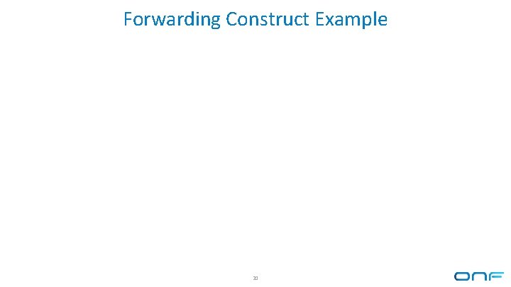 Forwarding Construct Example 31 Forwarding Construct Example 31