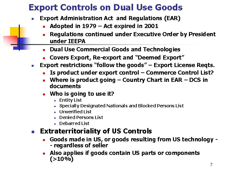 The Regulation of Exports Chapter 13 2002 WestThomson