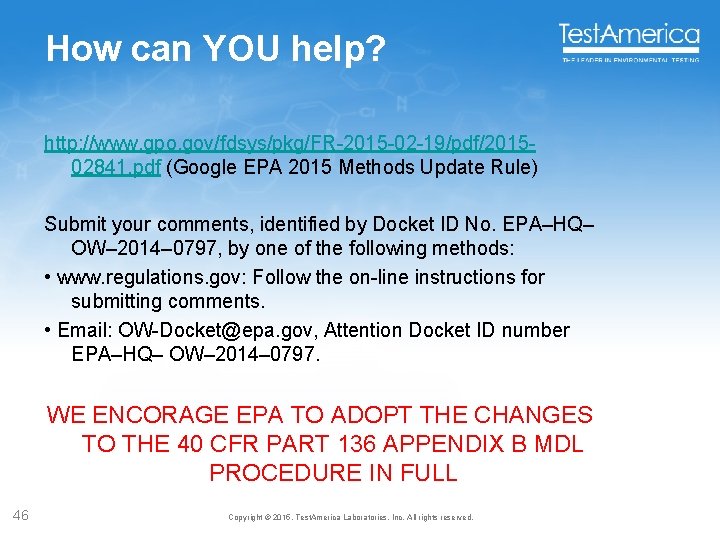How can YOU help? http: //www. gpo. gov/fdsys/pkg/FR-2015 -02 -19/pdf/201502841. pdf (Google EPA 2015 How can YOU help? http: //www. gpo. gov/fdsys/pkg/FR-2015 -02 -19/pdf/201502841. pdf (Google EPA 2015