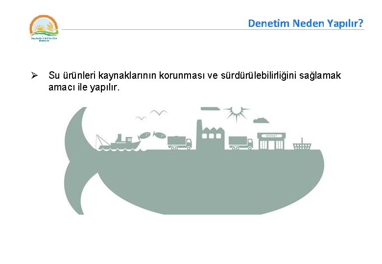 Denetim Neden Yapılır? Ø Su ürünleri kaynaklarının korunması ve sürdürülebilirliğini sağlamak amacı ile yapılır.