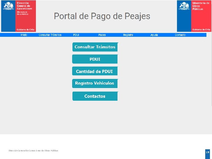 Dirección General de Concesiones de Obras Públicas 19 Dirección General de Concesiones de Obras Públicas 19