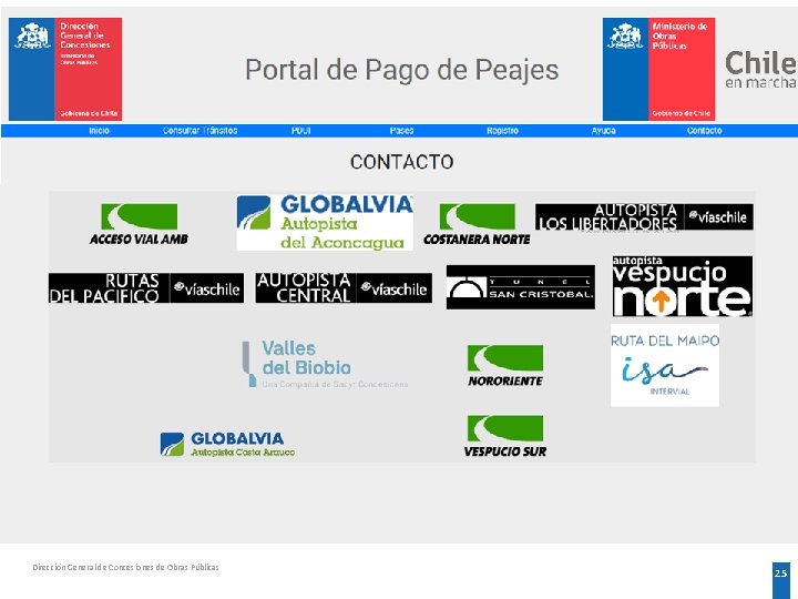 Dirección General de Concesiones de Obras Públicas 25 Dirección General de Concesiones de Obras Públicas 25