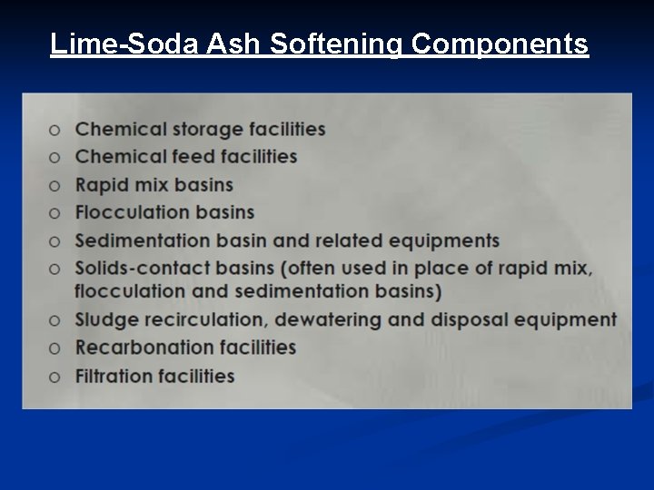 Lime-Soda Ash Softening Components 