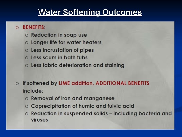 Water Softening Outcomes 