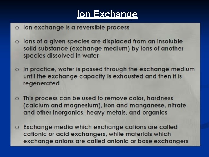 Ion Exchange 