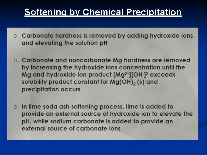 Softening by Chemical Precipitation 