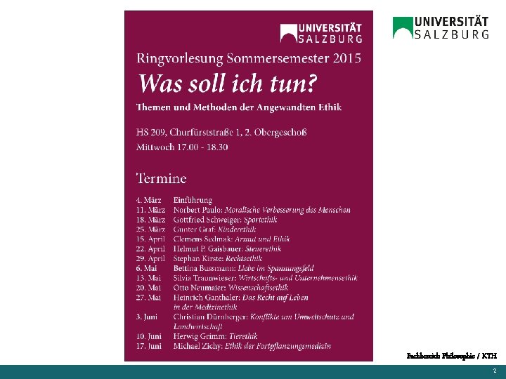 Fachbereich Philosophie / KTH 2 
