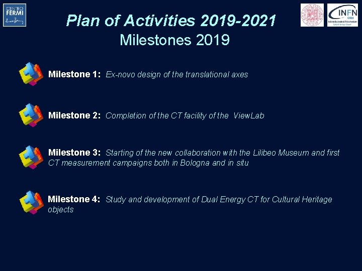 Plan of Activities 2019 -2021 Milestones 2019 Milestone 1: Ex-novo design of the translational Plan of Activities 2019 -2021 Milestones 2019 Milestone 1: Ex-novo design of the translational