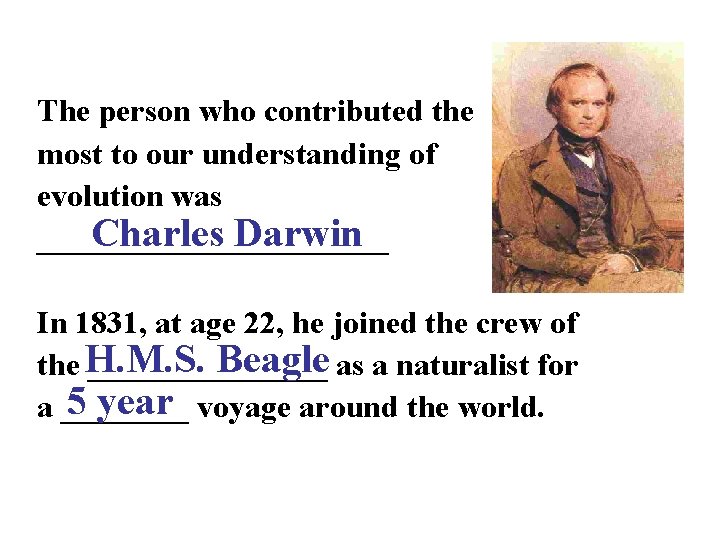 The person who contributed the most to our understanding of evolution was Charles Darwin