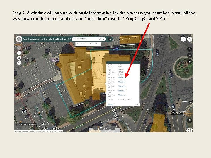 Step 4. A window will pop up with basic information for the property you