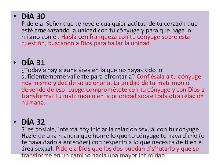 • DÍA 30 Pídele al Señor que te revele cualquier actitud de tu • DÍA 30 Pídele al Señor que te revele cualquier actitud de tu