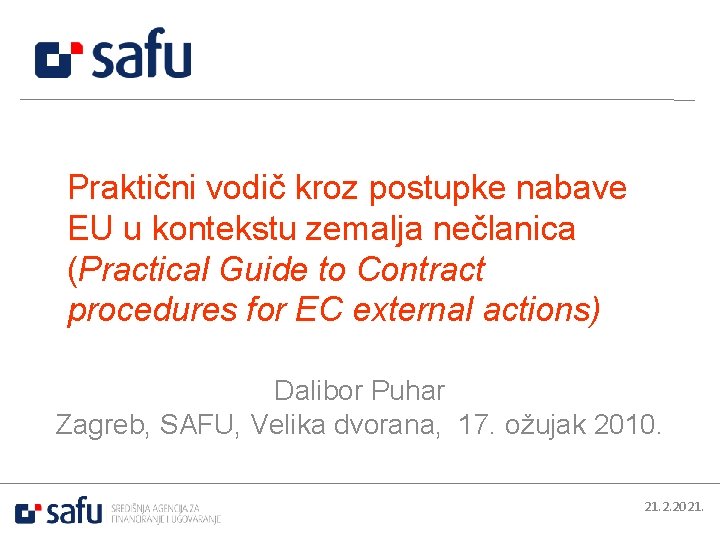 Praktični vodič kroz postupke nabave EU u kontekstu zemalja nečlanica (Practical Guide to Contract