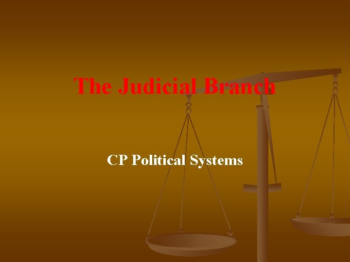 The Judicial Branch CP Political Systems 