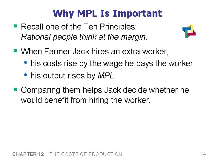 Why MPL Is Important § Recall one of the Ten Principles: Rational people think Why MPL Is Important § Recall one of the Ten Principles: Rational people think