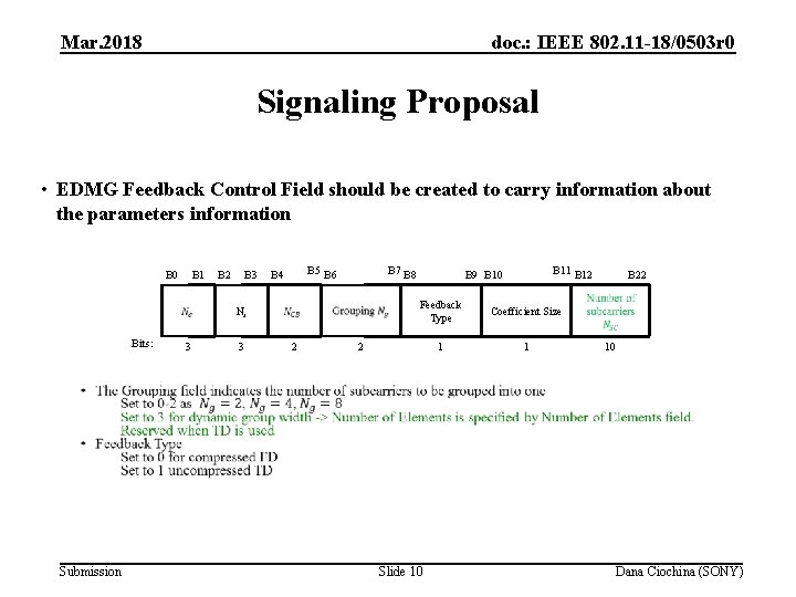 Mar. 2018 doc. : IEEE 802. 11 -18/0503 r 0 Signaling Proposal • EDMG