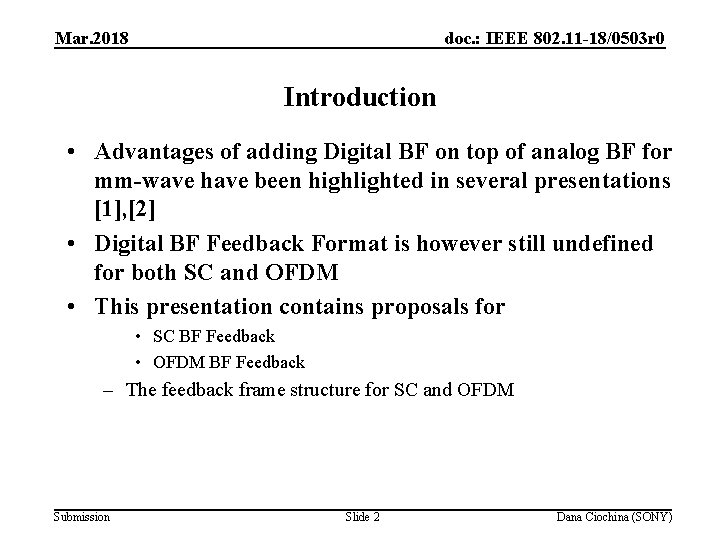 Mar. 2018 doc. : IEEE 802. 11 -18/0503 r 0 Introduction • Advantages of