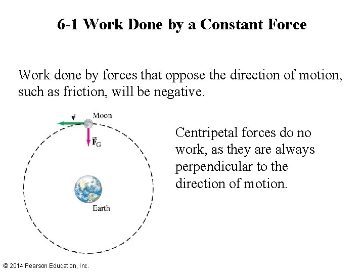 6 -1 Work Done by a Constant Force Work done by forces that oppose