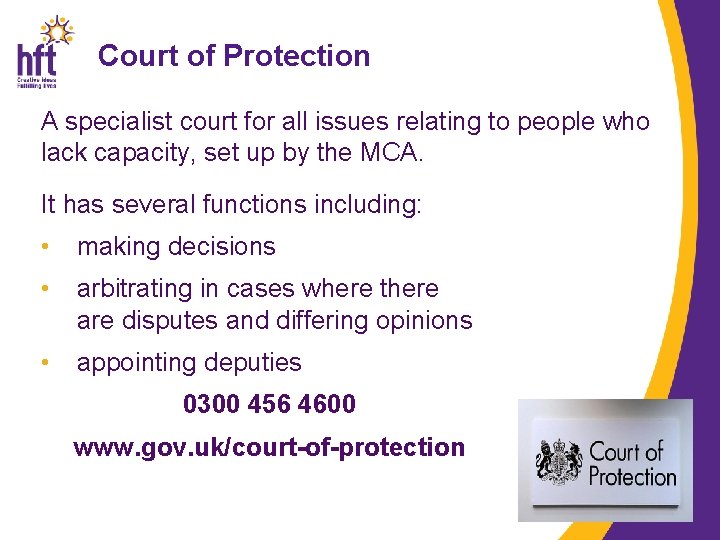 Court of Protection A specialist court for all issues relating to people who lack