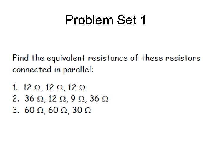 Problem Set 1 Problem Set 1