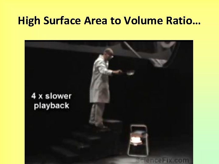 High Surface Area to Volume Ratio… 
