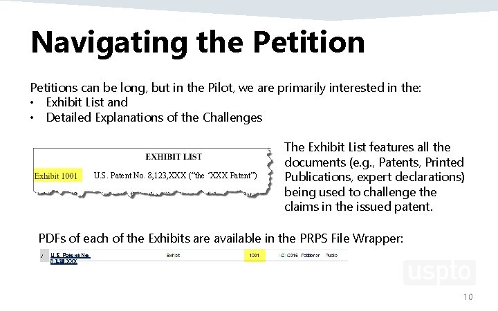 Navigating the Petitions can be long, but in the Pilot, we are primarily interested Navigating the Petitions can be long, but in the Pilot, we are primarily interested